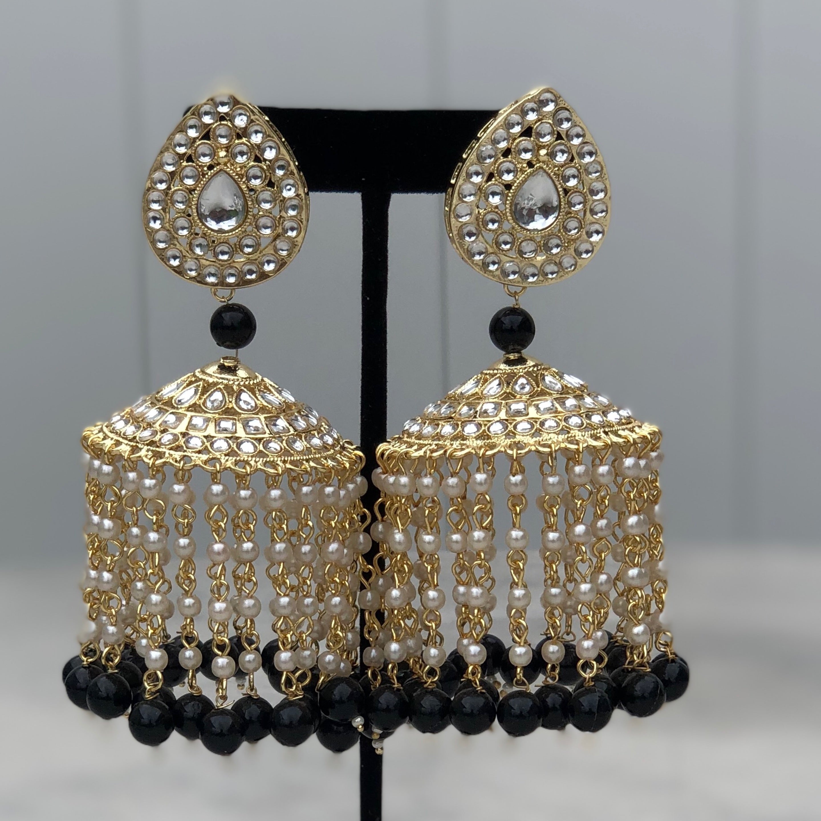 Flipkartcom  Buy shuksh Beautiful kundan light weight jhumka with pearl  earchain attached White Brass Jhumki Earring Online at Best Prices in India